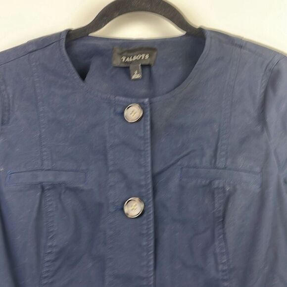 Talbots Women's Casual Cotton Blend Button Front Utility Jacket Blue Size 2 - Picture 5 of 10